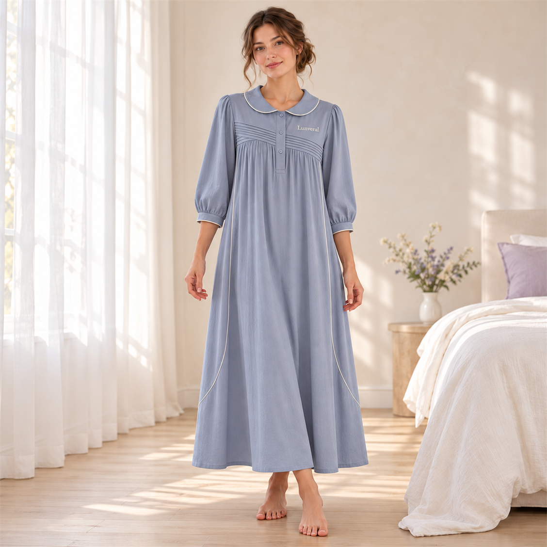 Lunveral Mist Blue Lounge Dress