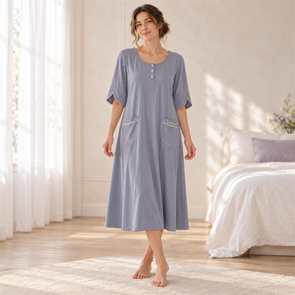 Lunveral Dusk Blue Sleep Dress