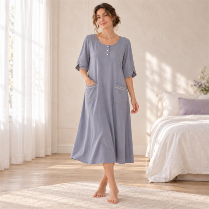 Lunveral Dusk Blue Sleep Dress